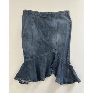 Y2K Metro7 Stretch Denim Mermaid Tulip Skirt 10
